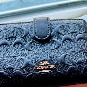 Coach Black Embossed Leather Wallet